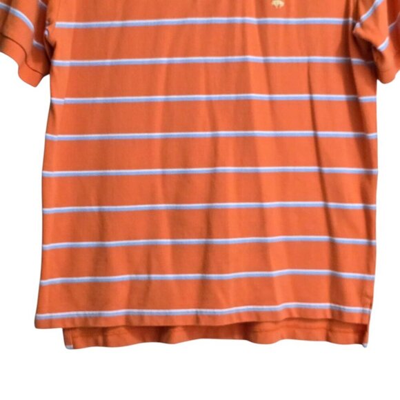 Brooks Brothers 346 Orange Striped Original Fit Polo Shirt Sz L - Picture 5 of 10